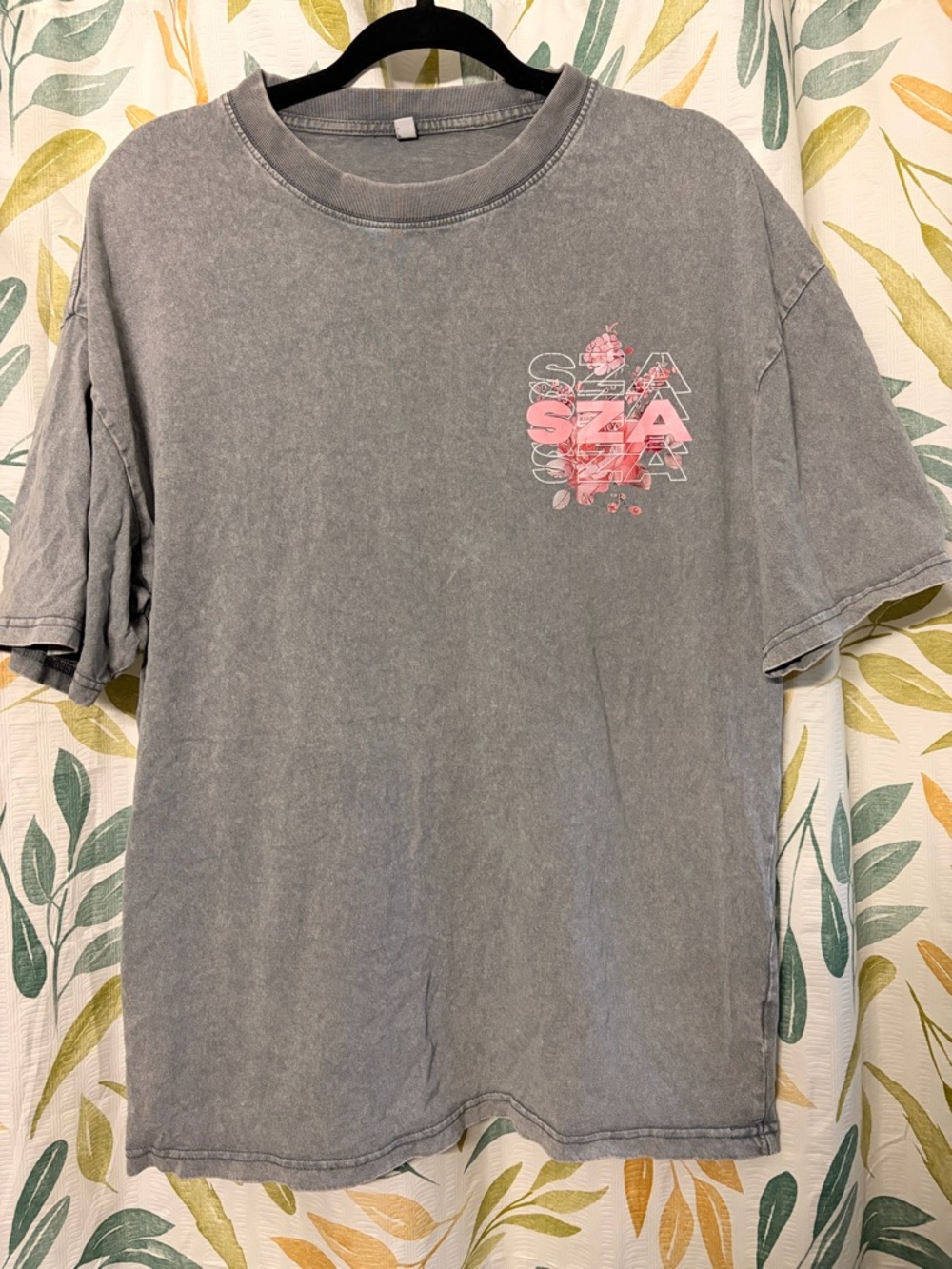 Gray Graphic Tee with Pink SZA Logo
